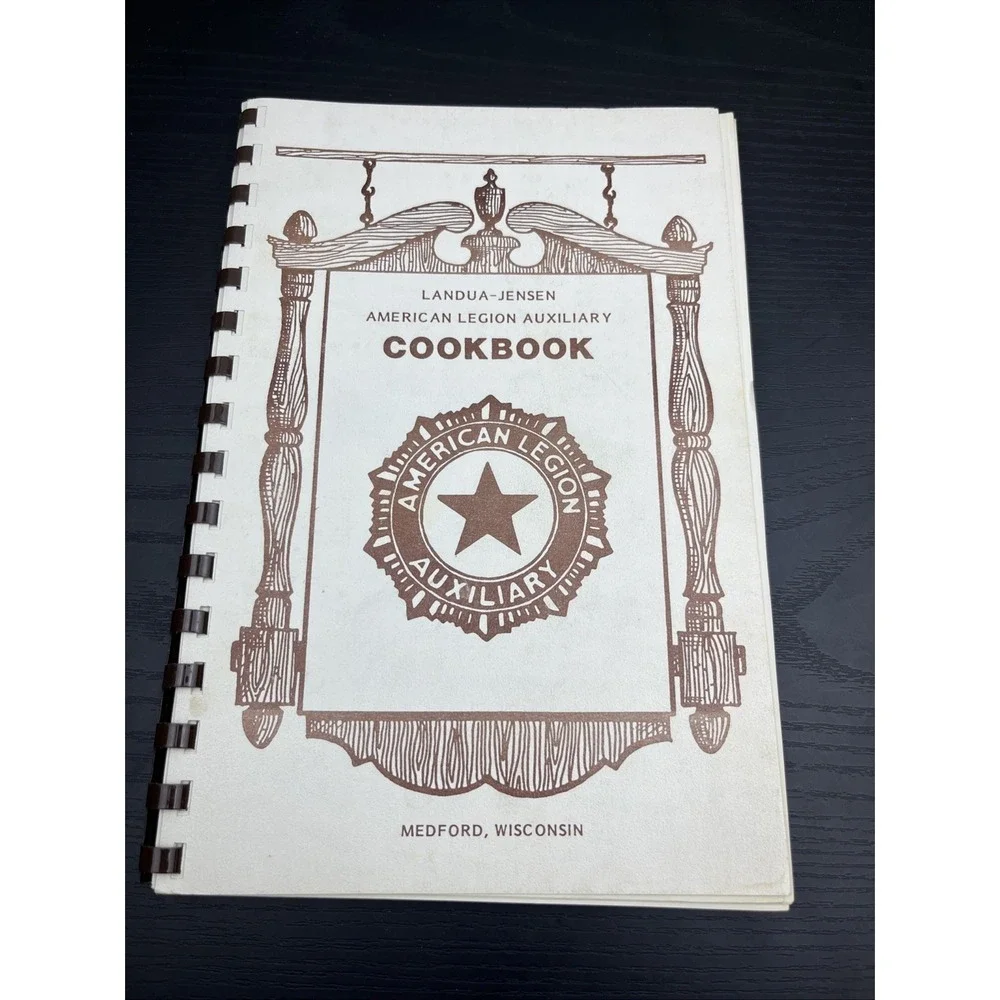 American Legion Auxiliary Cookbook Launda‎ Jensen Community Recipes Vintage